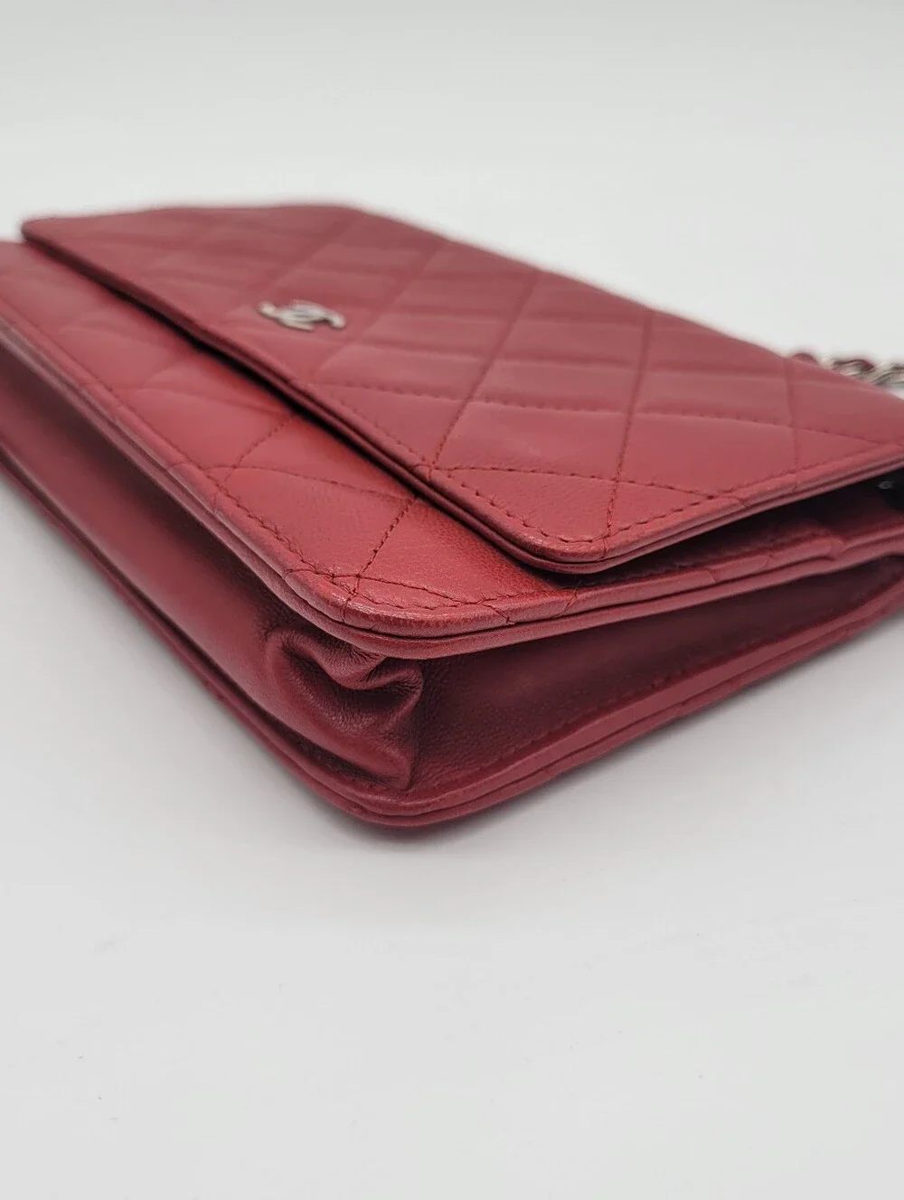 Chanel Red Quilted Leather Wallet-On-Chain (WOC)